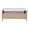 Natural Coffee Table with 2 Tier Shelf