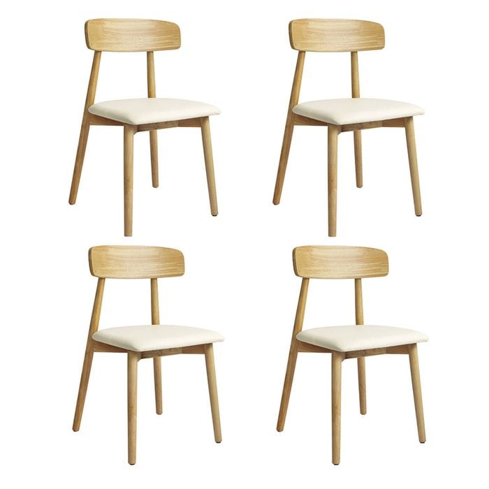 Levede 4pc Solid Wood Dining Chairs - Natrual