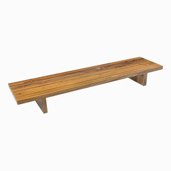 Desky Minimal Monitor Stand - Teak Hardwood