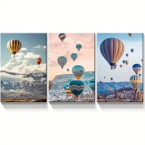 3pcs Vibrant Sky & Mountain Landscape Print 100% Australian Made 3 x 40x60cm (Metal Print)