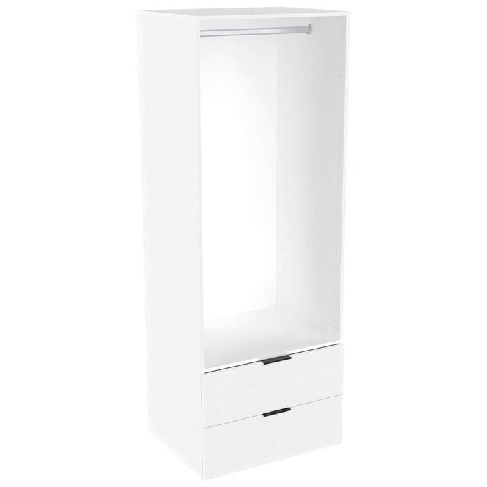 Lugna 2048 x 750 x 580mm White Hanging 2 Drawer Storage Cabinet - White