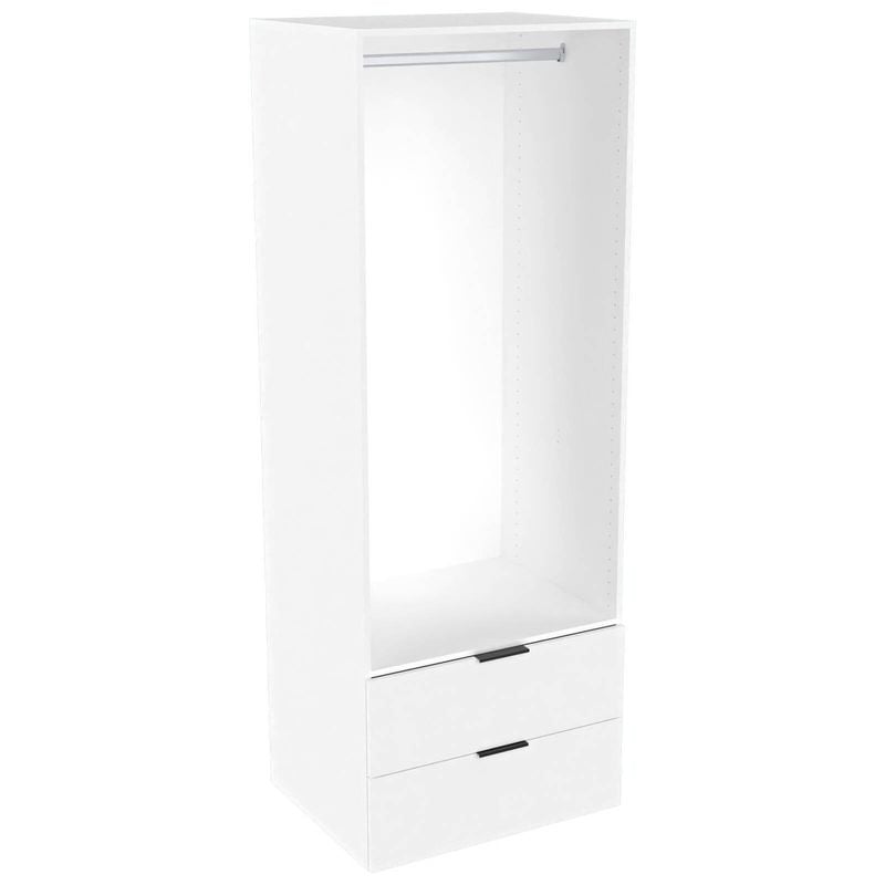 Lugna 2048 x 750 x 580mm White Hanging 2 Drawer Storage Cabinet - White