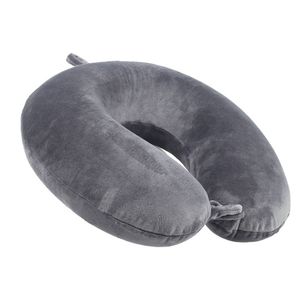 Catzon Travel Pillow Memory Foam Lightweight Portable Headrest-Dark Grey