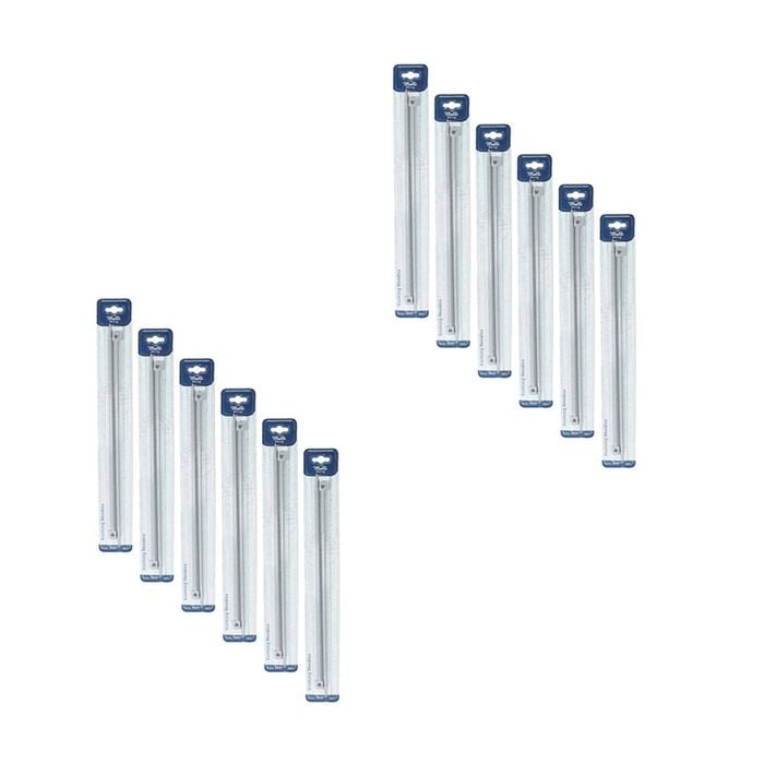 12pk Malli Aluminium/plastic Knitting Needles Yarn Crafting Tool 6mmx35cm Grey