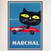 Galrie Marchal Cat Spark Plug Vintage Advertising Poster by Jean Colin - Wall Art, Black Frame, A0 84 x 119cm (33 x 47inch)
