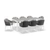 Outdoor Southport 2.17M Aluminium & Ceramic Table With 8 Alpine Rope Chairs