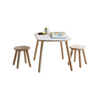 Natural Signature 2 Seater Raw Natural 3 Piece Smart Kids Table and Stool Set