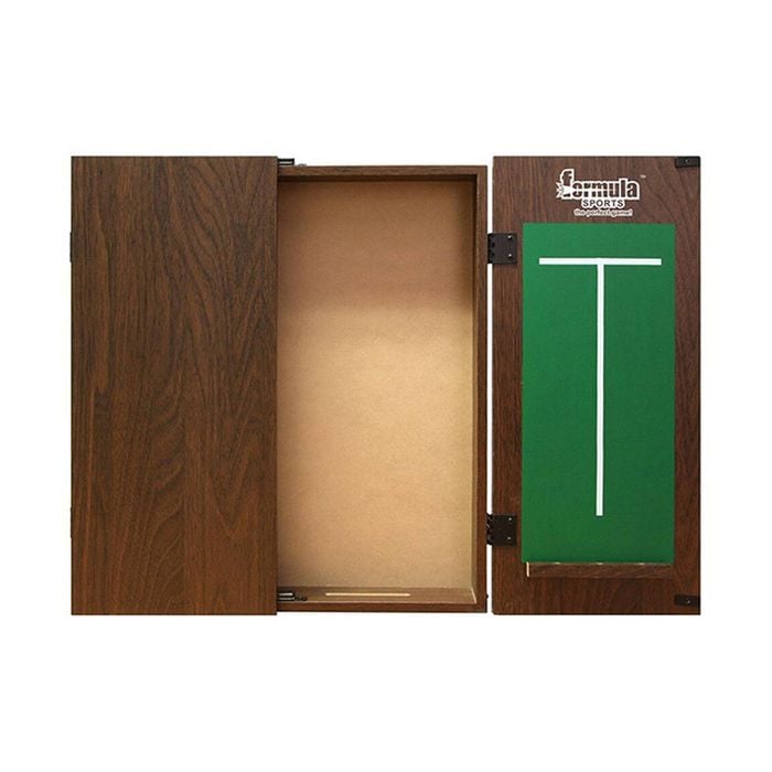 Formula Sports 58cm Dartboard Cabinet Chalkboard Walnut