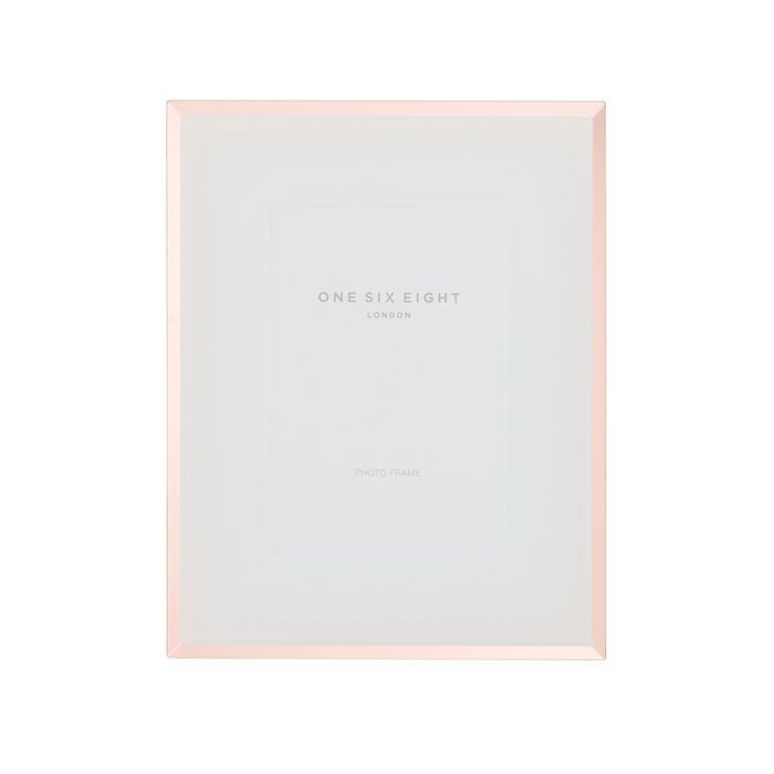 One Six Eight London Clara 6 X 4 White / Rose Gold Glass Photo Frame