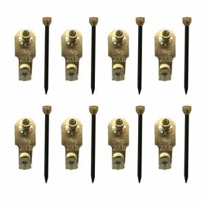 Everhang 8kg Brass Plated Picture Hanging Angle Drives - 8 Pack