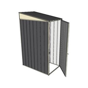 Build-A-Shed 1.2 x 0.8 x 2.0m Skillion Single Hinged Side Door Shed - Grey