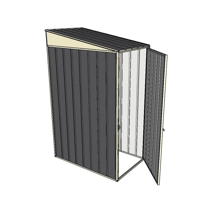 Build-A-Shed 1.2 x 0.8 x 2.0m Skillion Single Hinged Side Door Shed - Grey