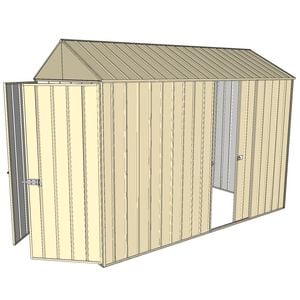 Build-a-Shed 1.5 x 3.0 x 2.3m Single Sliding Side Door Gable Shed - Cream