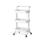SOGA 3 Tier Steel White Movable Kitchen Cart Storage Organizer
