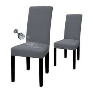 Catzon Dining Chair Covers Stretch Chair Slipcover Set of 2-DarkGrey