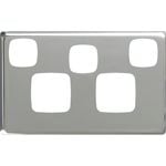 HPM EXCEL Double Powerpoint With Extra Switch Coverplate - Stainless Steel