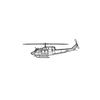 Ignite Laser Bell 212 Sentry - Twin-Engine Utility Helicopter Silhouette Metal Wall Art Coated Black 23.6 inch - 60 cm