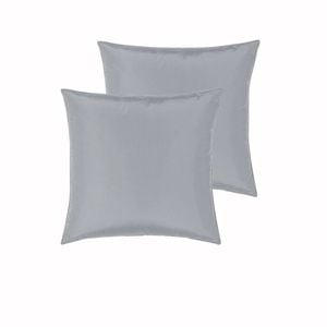 Peppermill Pair of Satin European Pillowcases Silver