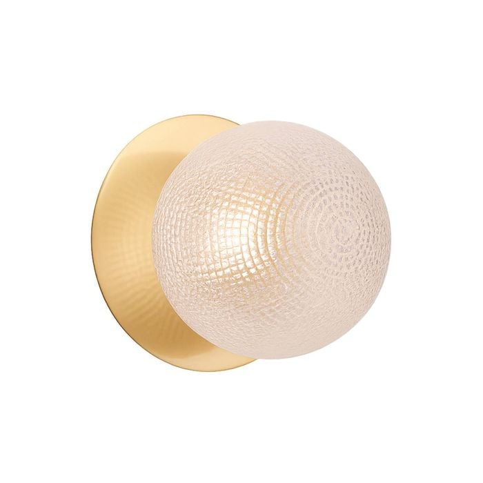 Lexi Lighting Odessa Diamond Cut Glass Led Wall Light With Brass Base - Warm White/large