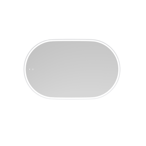 Attica Nobu 1200 x 750mm White Matte Oval Metal Framed LED Mirror