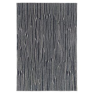 Loopsie-290cm X 200cm-malha Black And Ivory Stripe Washable Rug