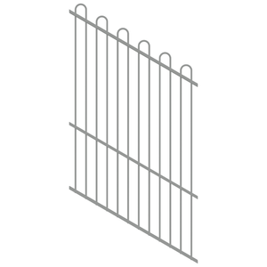 ProtectorAl 0350-1200W x 1800H Palladium Silver Loop Top Pool Fence Panel Raked 16-30º
