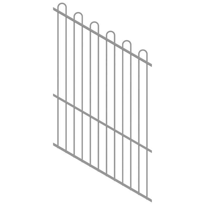 ProtectorAl 0350-1200W x 1800H Palladium Silver Loop Top Pool Fence Panel Raked 16-30º