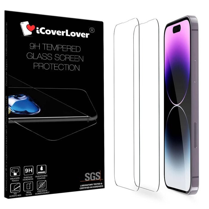 Icoverlover [2-pack] For Iphone 15 Pro Glass Screen Protector