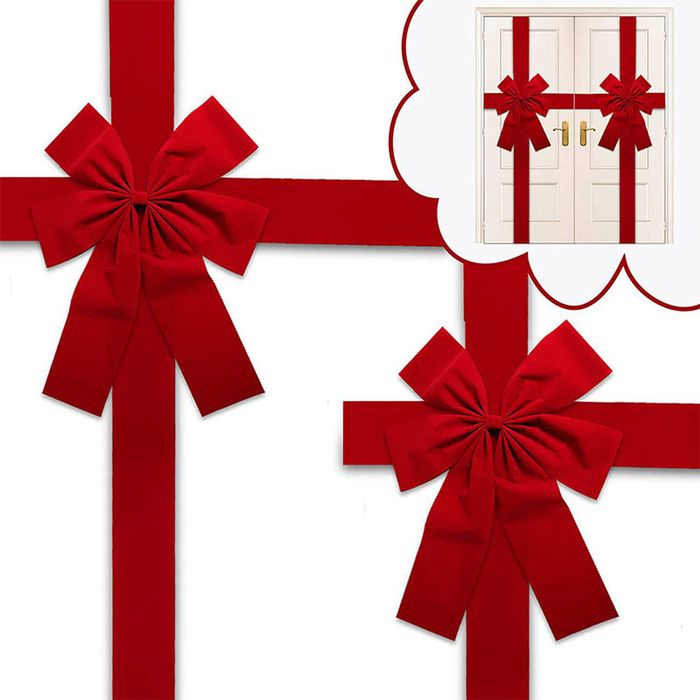 Catzon Christmas Cabinet Door Ribbon Bow