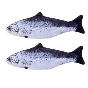 2PK Paws & Claws Flippy Fish Cat Toy 30x12cm