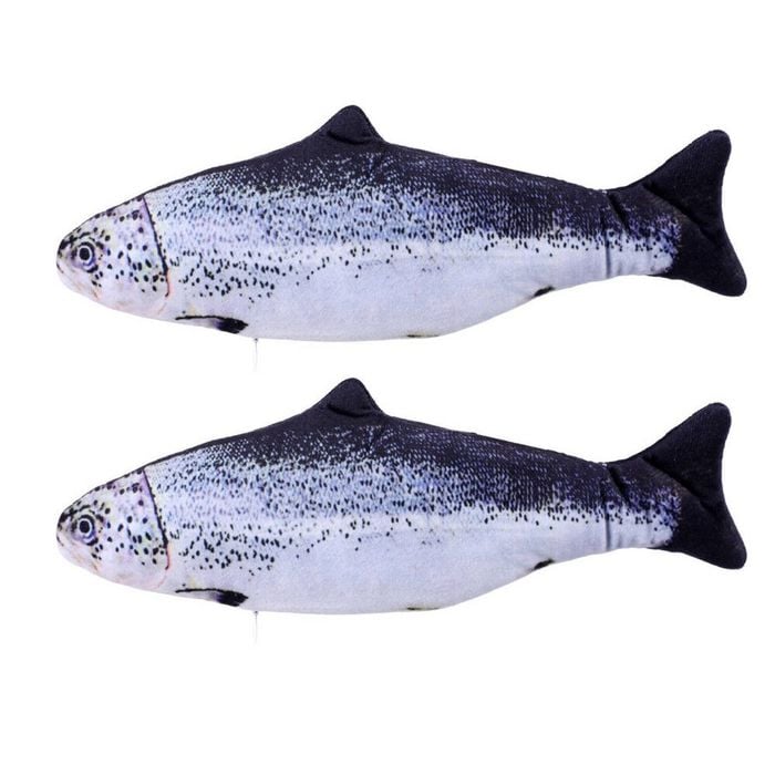 2PK Paws & Claws Flippy Fish Cat Toy 30x12cm