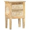 vidaXL Solid Mango Wood Hand Painted Bedside Cabinet Wooden Bed Side Cabinet