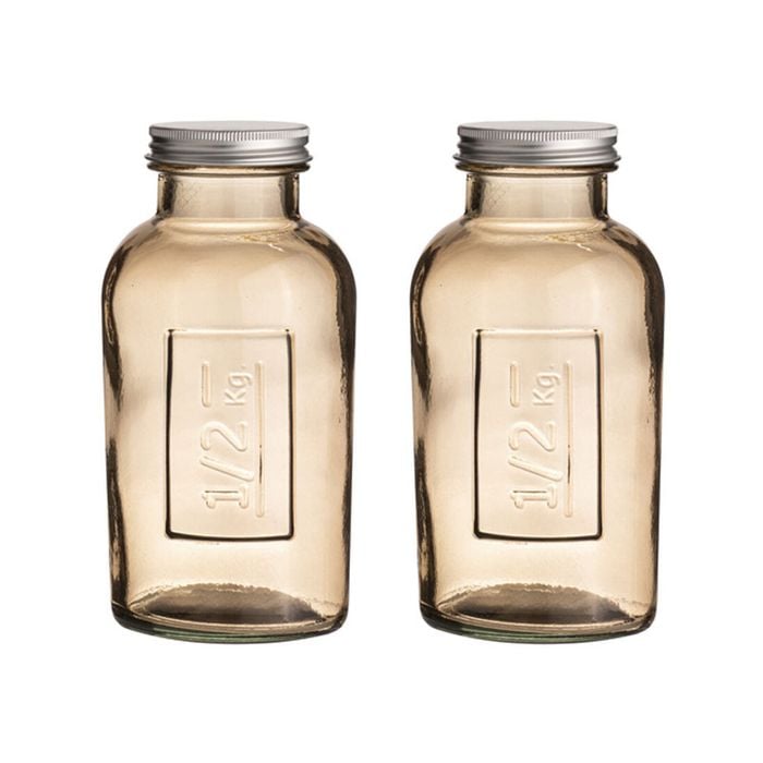 2PK Ladelle Eco Recycled Rustico 500ml Smoke Storage Glass Bottle Container