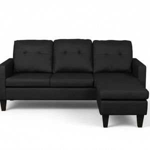 Northland Linen Sofa With Ottoman - Black