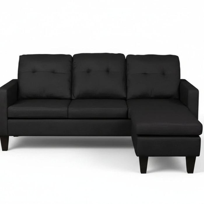 Northland Linen Sofa With Ottoman - Black