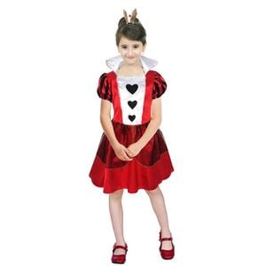 Girls Red Queen of Hearts Book Week Halloween Costume 6-9 Years Old