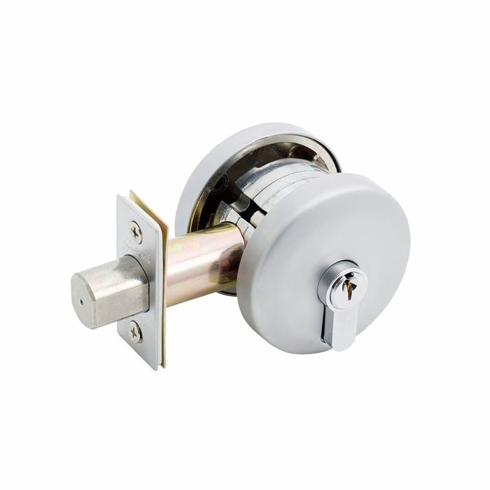 Gainsborough Satin Chrome Single Cylinder G2 Series Smooth Round Deadbolt
