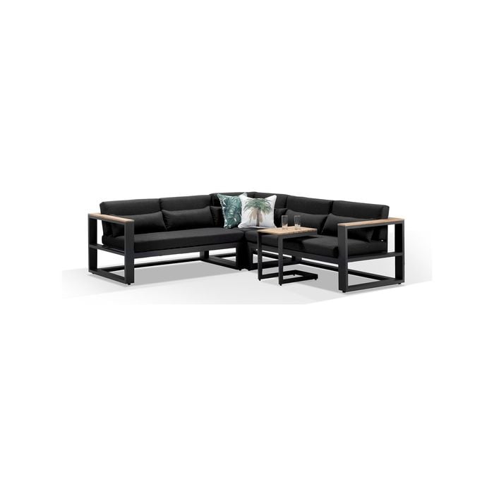 Balmoral Outdoor Aluminium & Teak Lounge With Side Table
