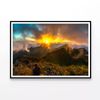 Bright Sun with Mountains & Sky  Print 100% Australian Made 90x60cm  (Poster)