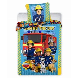 Fireman Sam On The Way Quilt Cover Set - Toddler Bed Size
