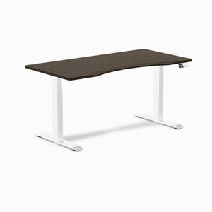 Desky Dual Sit to Stand Ergo Edge Dark Bamboo Desk 1500x750mm White