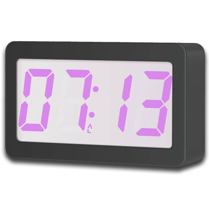 TODO Digital Alarm Clock 115 Colour LED Display 3 Alarms USB Power - Black