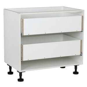 Kaboodle 900mm White 2 Drawer Base Cabinet