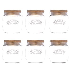 Kilner Universal Storage Jar With Acacia Lid 850ml Set Of 6