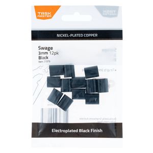 Taskmaster 3mm Black Copper Swage - 12 Pack