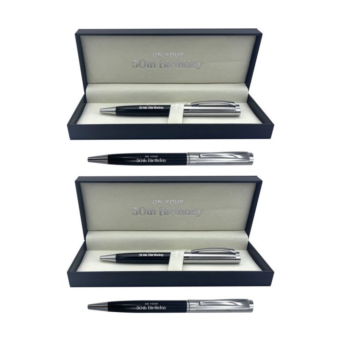 2pk Gibson Gifts 50th Birthday Pen Stationery Writing Instruments