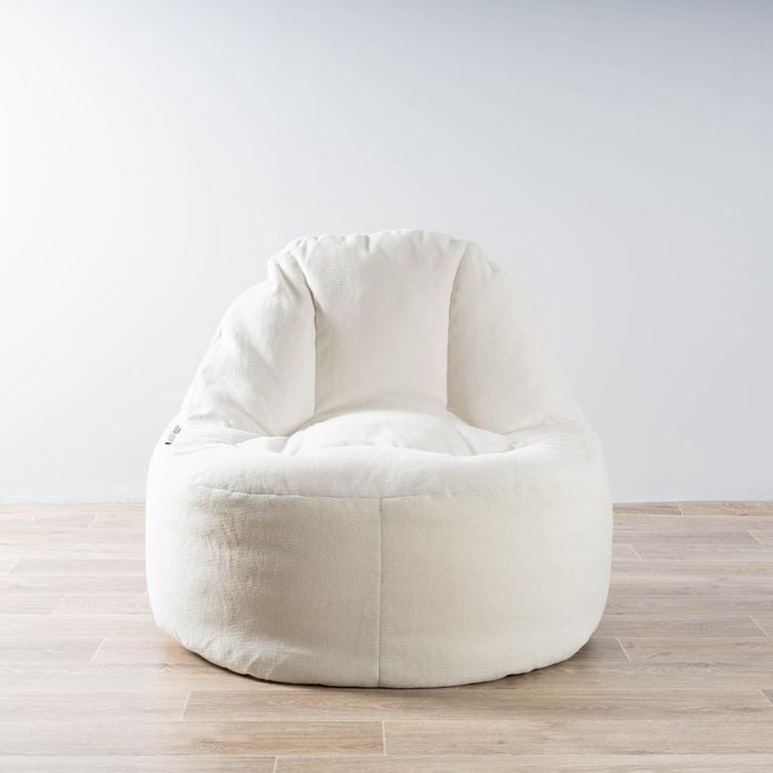 Plush Fur Lounger Bean Bag Chair - Cream