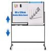 Costway Magnetic Whiteboard Mobile Dry Erase Board 2-Side w/Marker Black
