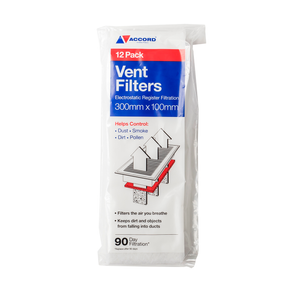 Accord 10 x 30cm White Floor Vent Filters - 12 Pack