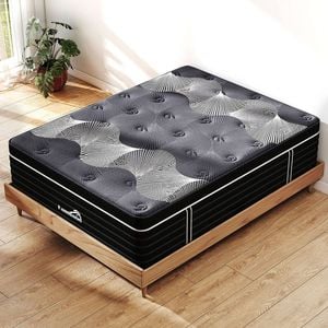 Familand Queen Size Mattress Pocket Spring Medium Firm Bamboo Charcoal Memory Foam in Black